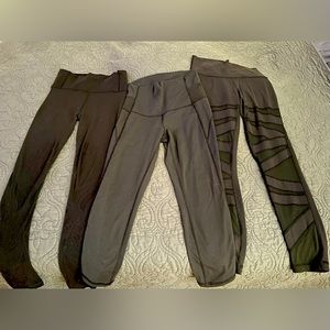 Lululemon black leggings. Various styles.